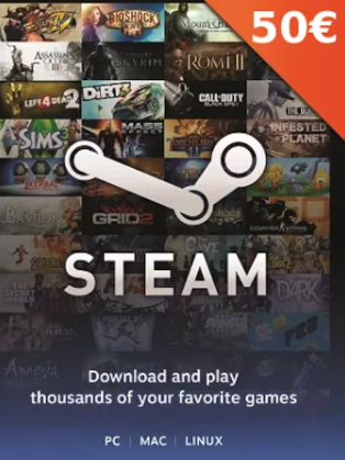 Steam Gift Card page or the Store tab in the Steam client