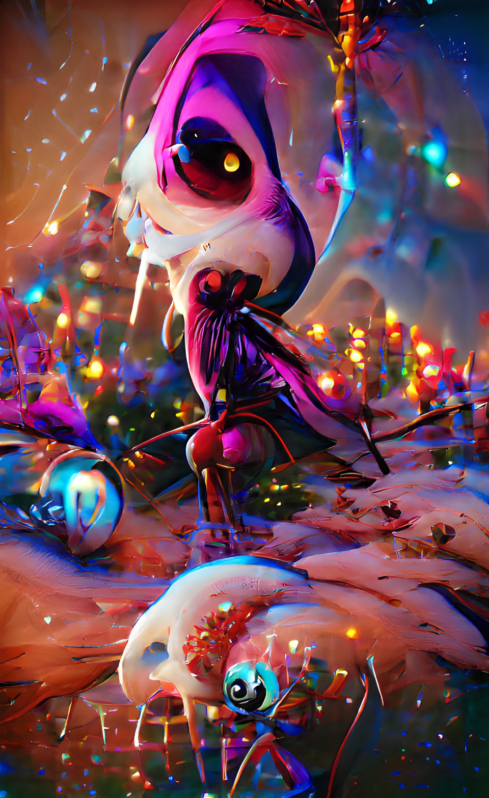 Nightmare BF Xmas - macro +the nightmare before christmas +covid virus spikes+sparkling snow +xmas lights artstation 8k preview