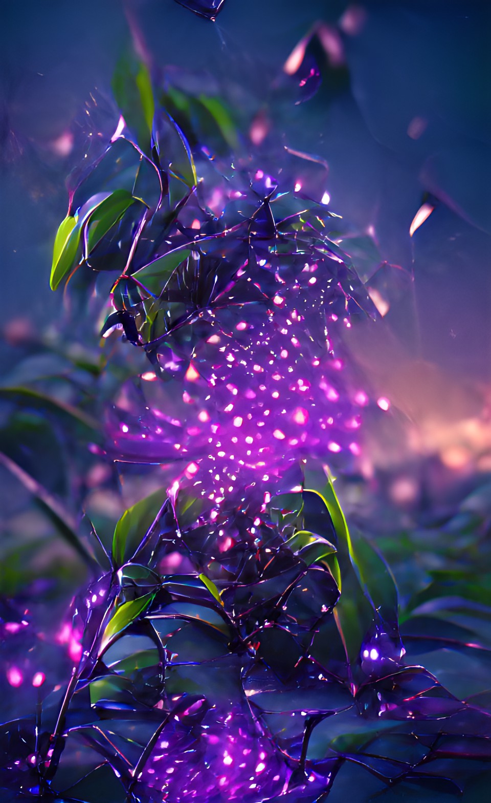 Purple Life - purple fractals￼ sparkle fireflies occlusion 8k resolution preview