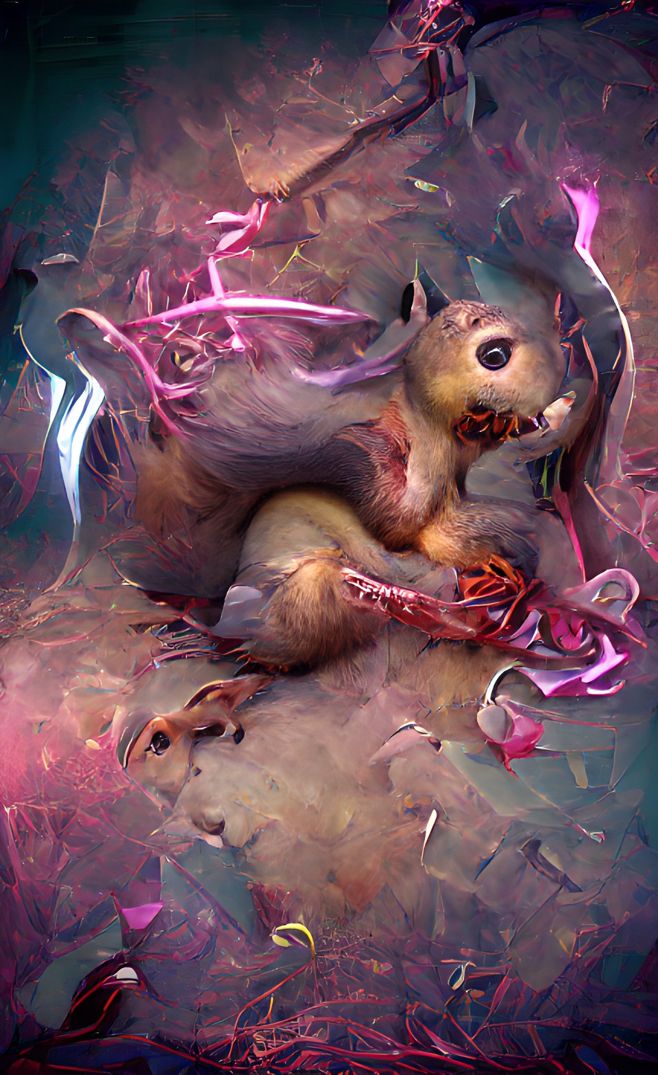 Missed jump - squashed squirrel with bones sticking out preview