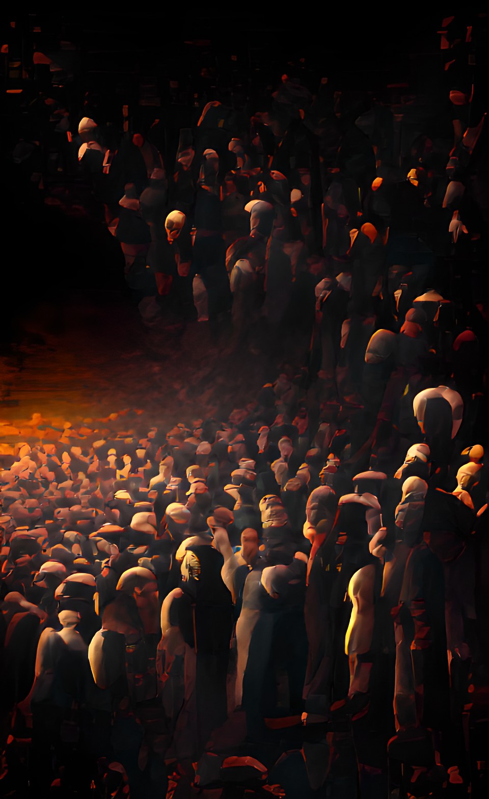 a crowd in darkness preview