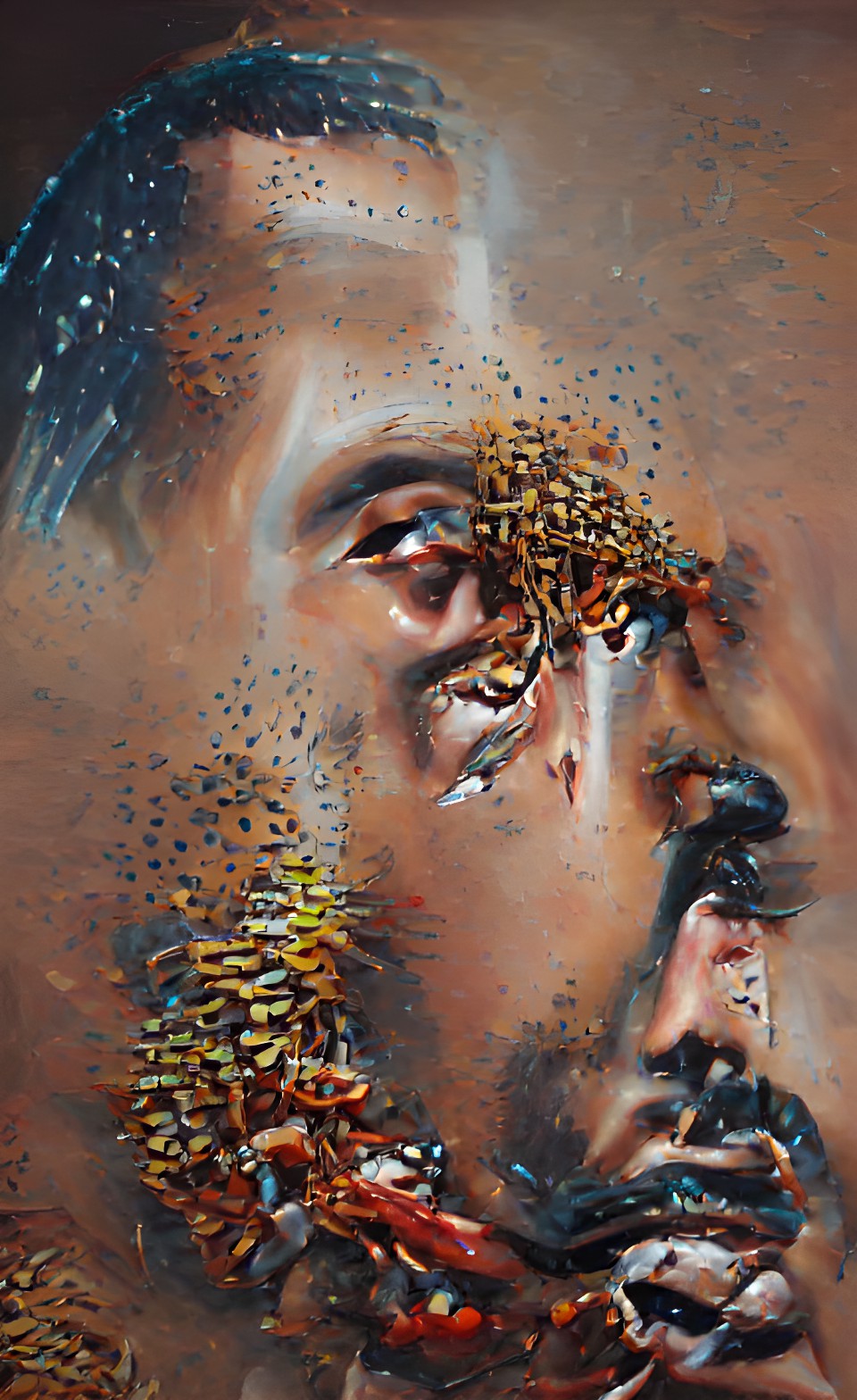 portrait of kanye west, made of maggots | realism 8k uhd preview