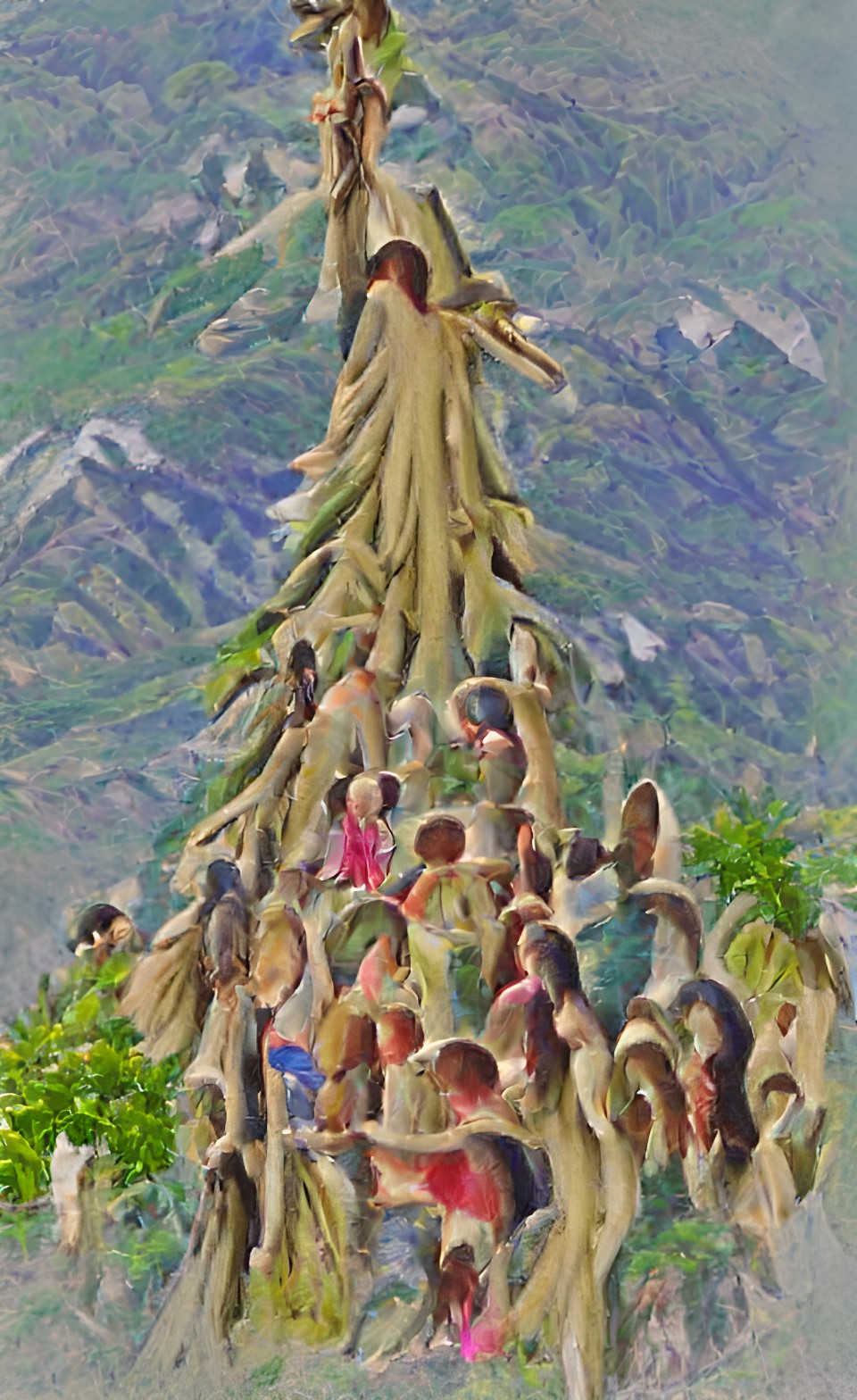 tall tree, joyful crowd, church congregation, mountain, growing, climbing, jesus preview