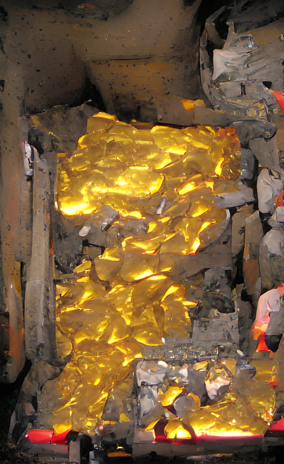 gold refined in a furnace preview