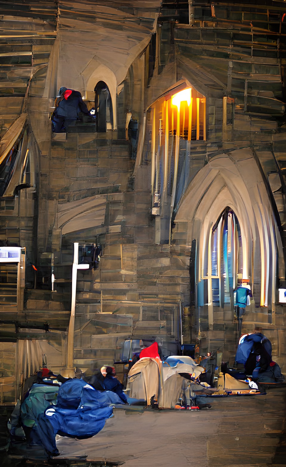 the homeless gather in the tiny back-ally cathedral preview