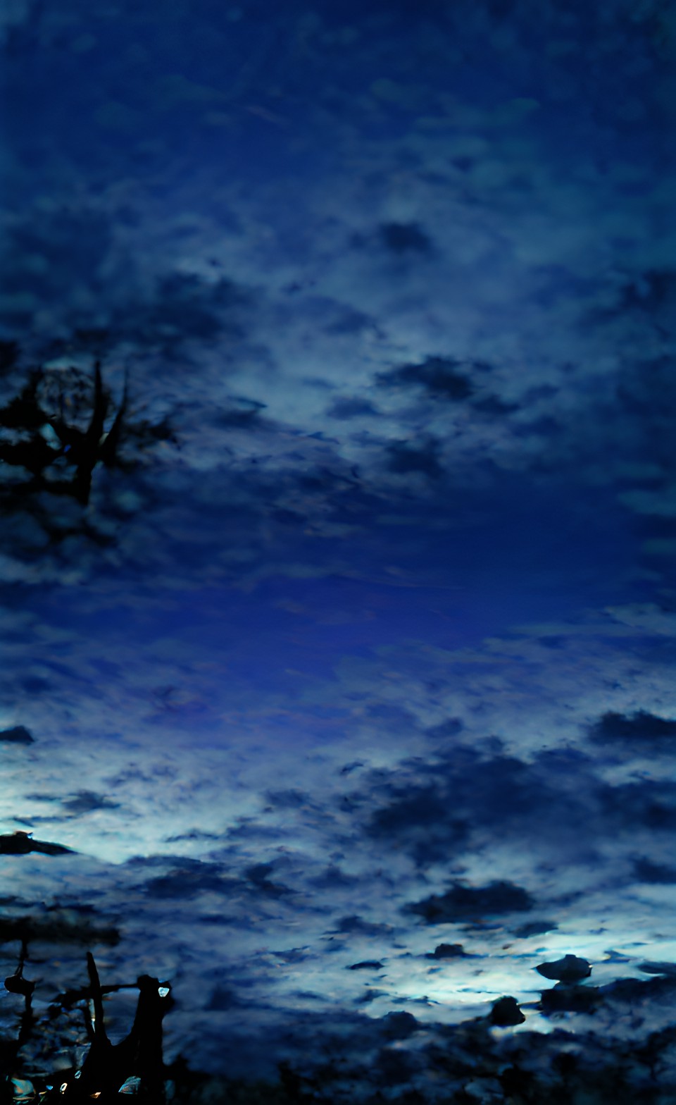 night sky not quite black anymore, deep dark blue, dawn will come soon preview