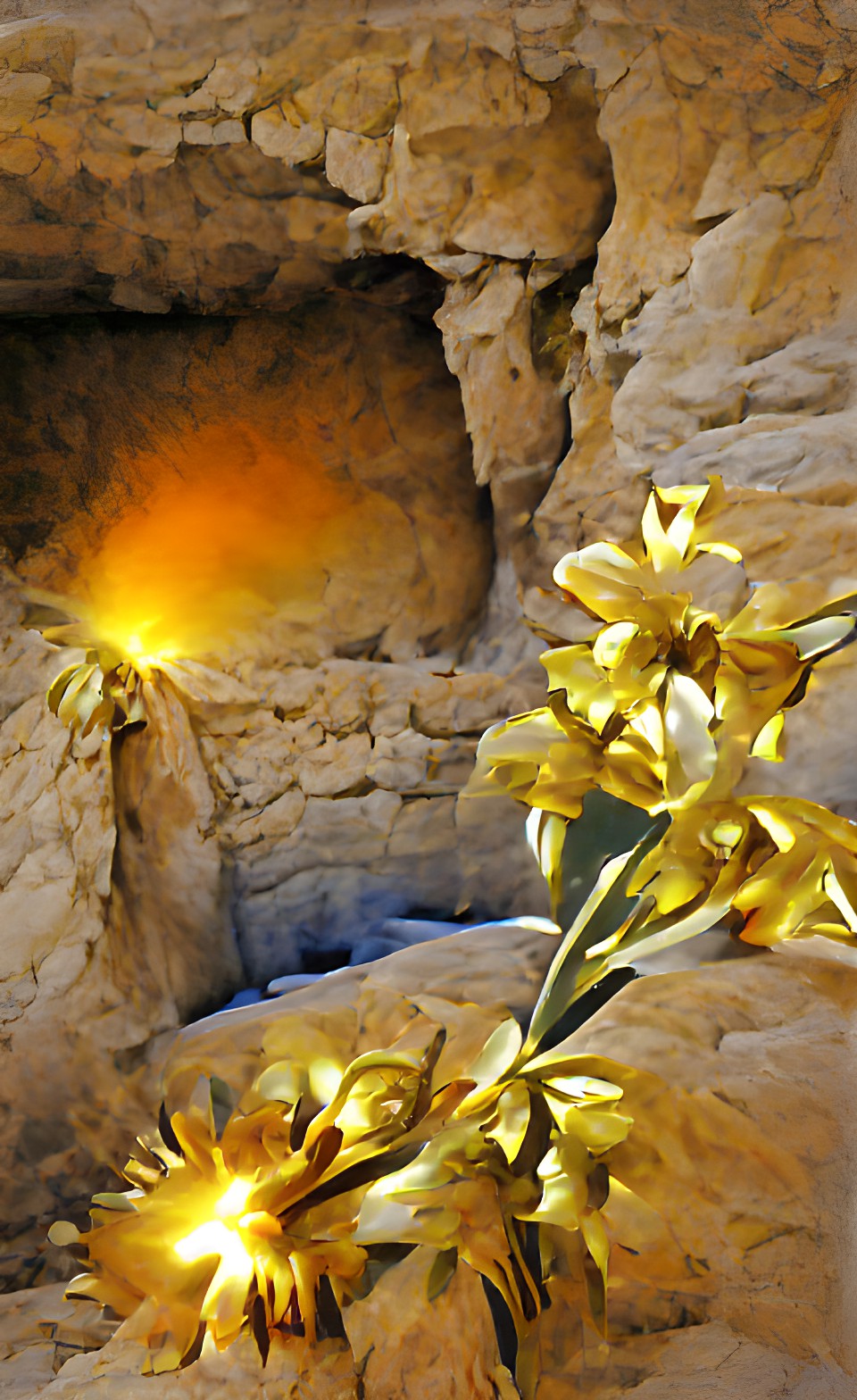 golden explosion flowers and light empty tomb preview