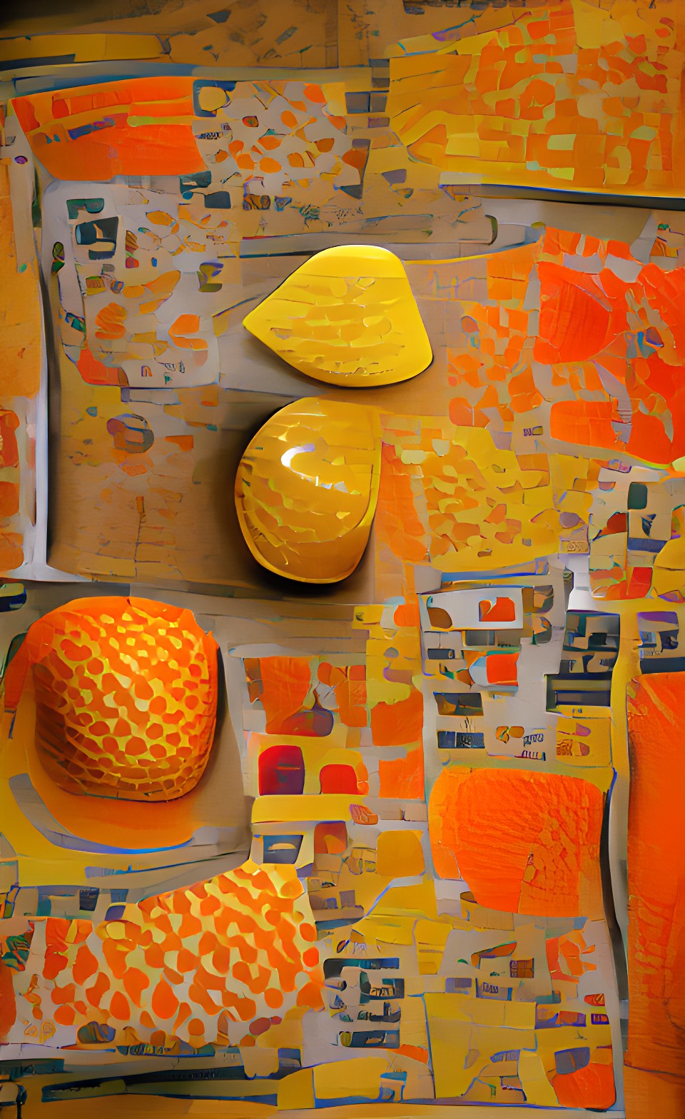 yellow and orange. objects shapes patterns and textures preview