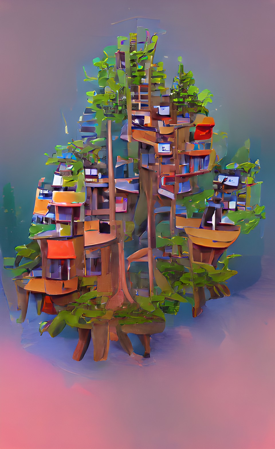 a busy tree house city preview