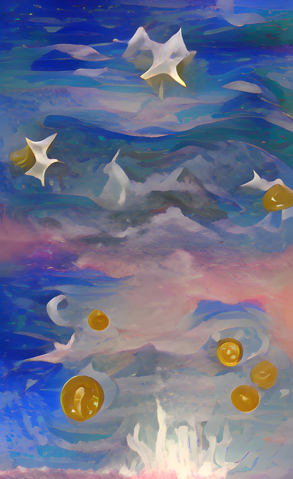 falling stars, thirty silver coins, sun moon and stars preview