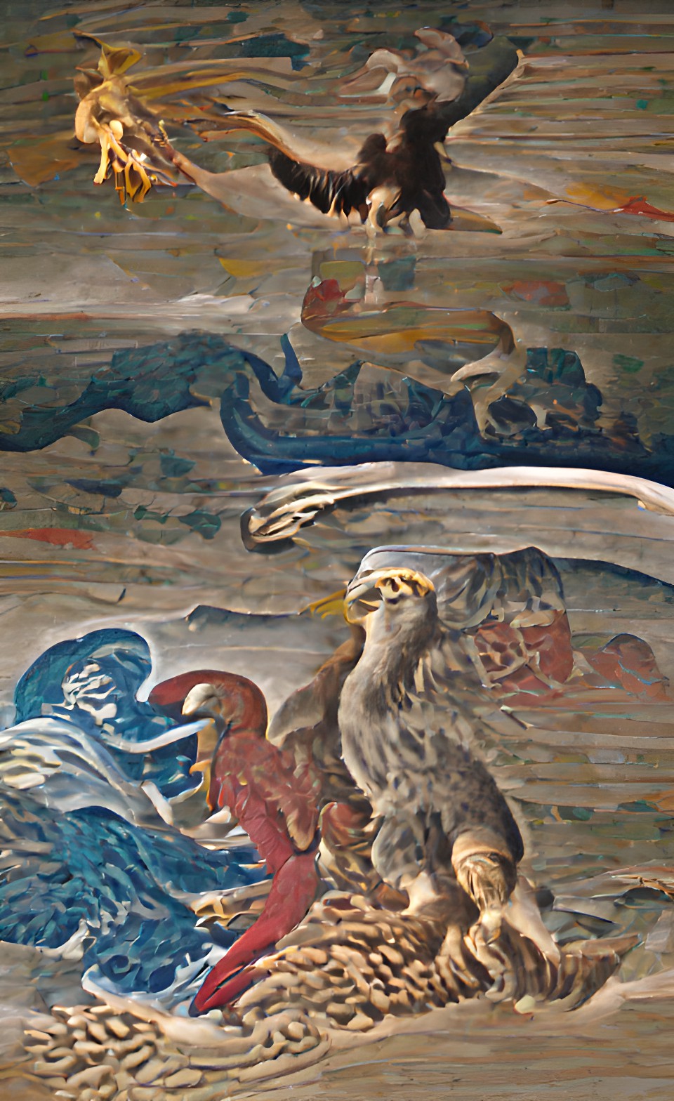 eagle defeats sea monster, thor killing a dragon, god giving food to the earth preview