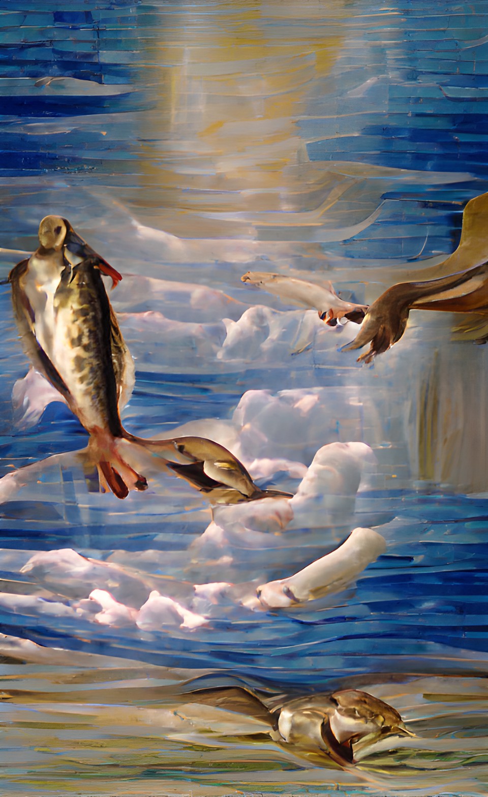 god cares for the birds and the fish. and gives bread and wine to his people preview