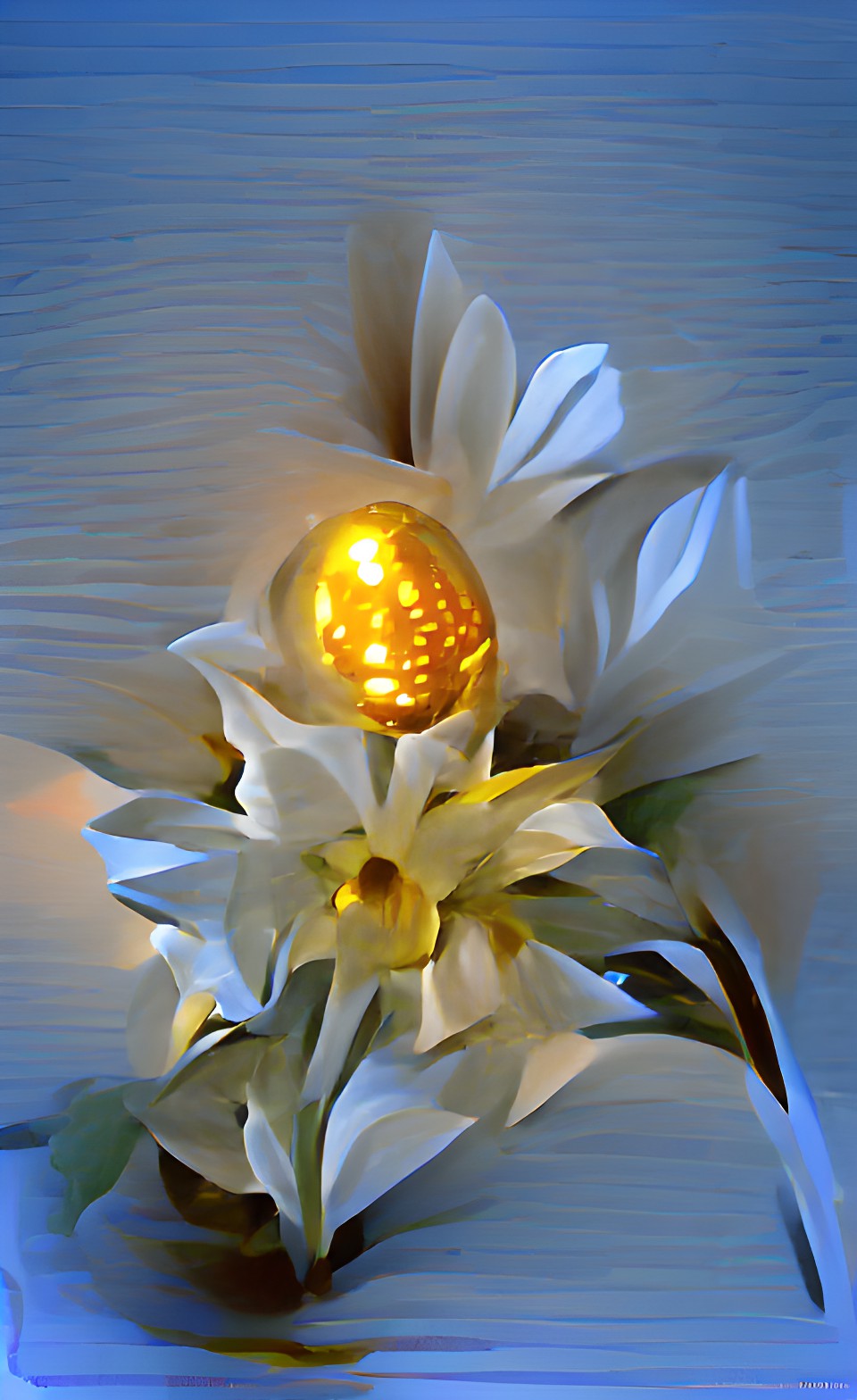 glowing shining white and golden easter flower preview