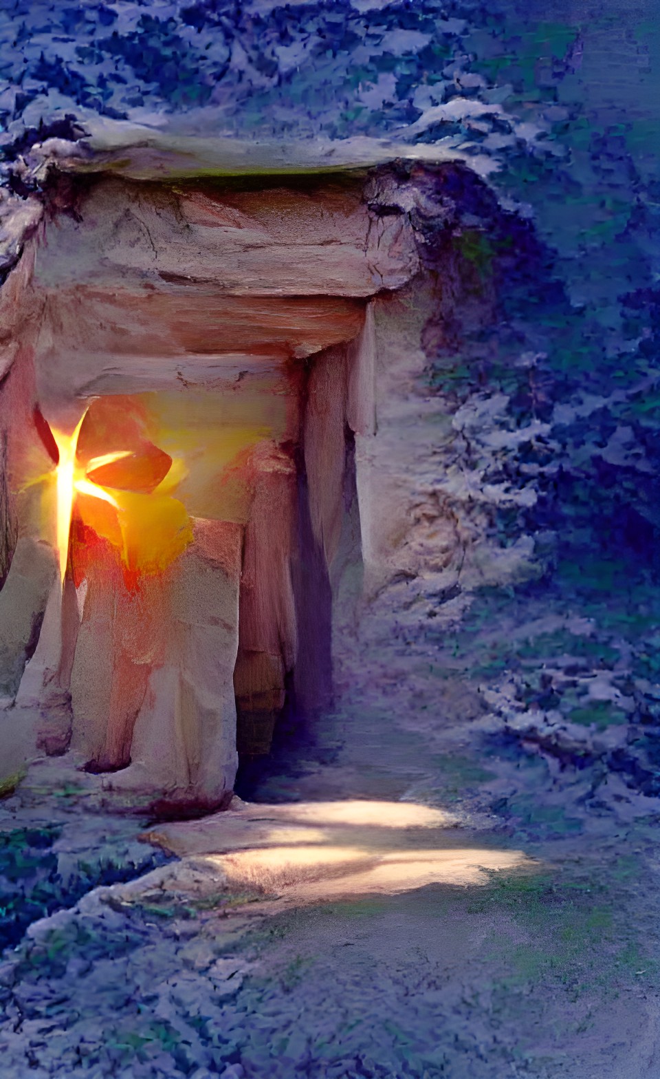 our lord jesus christ of nazareth, light of the world, steps out of the tomb as the spring solstice sun brings spring preview