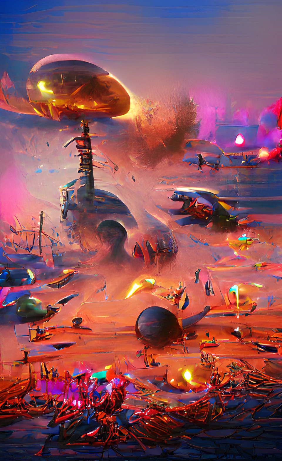 New Warfare - alien explosion, world war 3, sand, grenades, duck, fire, bloodbath, gothwave, synthpunk, rain preview