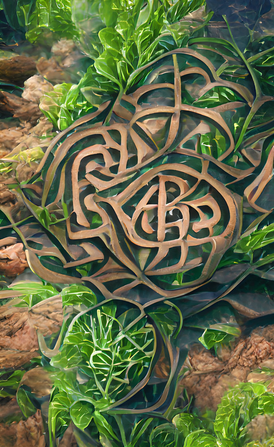 Celtic Knot - celtic knotwork, plants, water, leaves preview