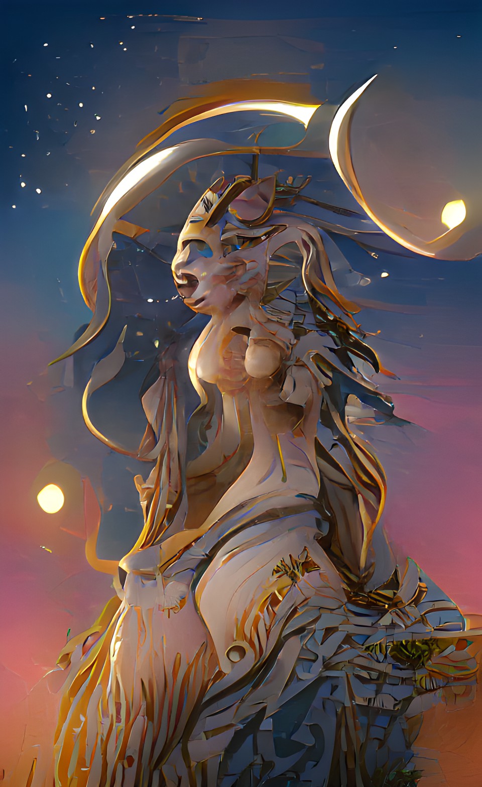 Goddess of the Night - moon goddess preview