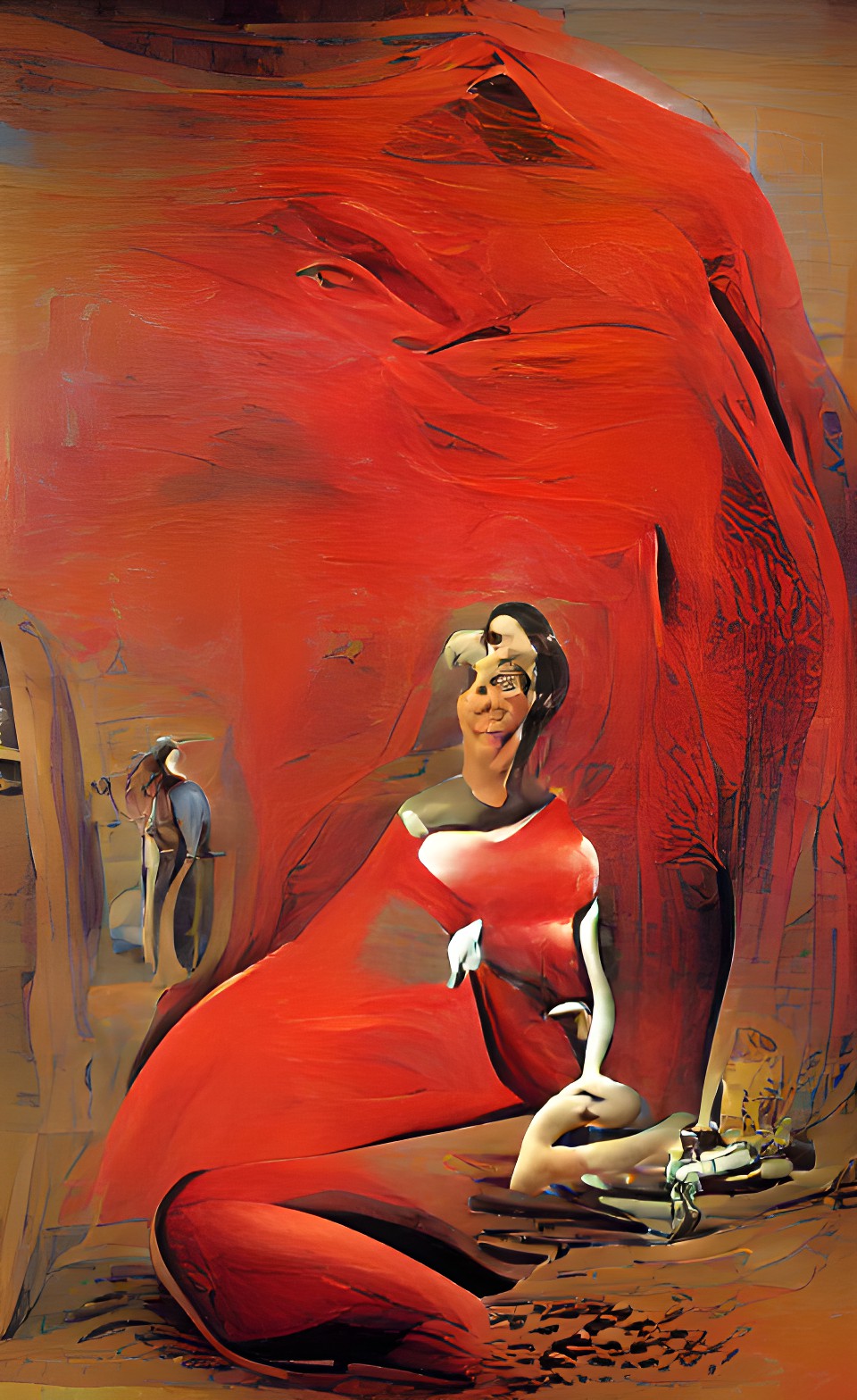 woman in red preview