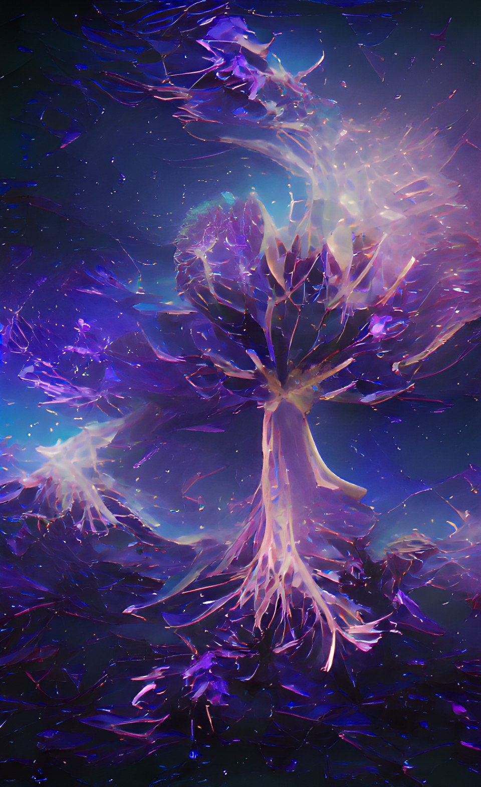 yggdrasil blooms, 4k, inverted colors preview