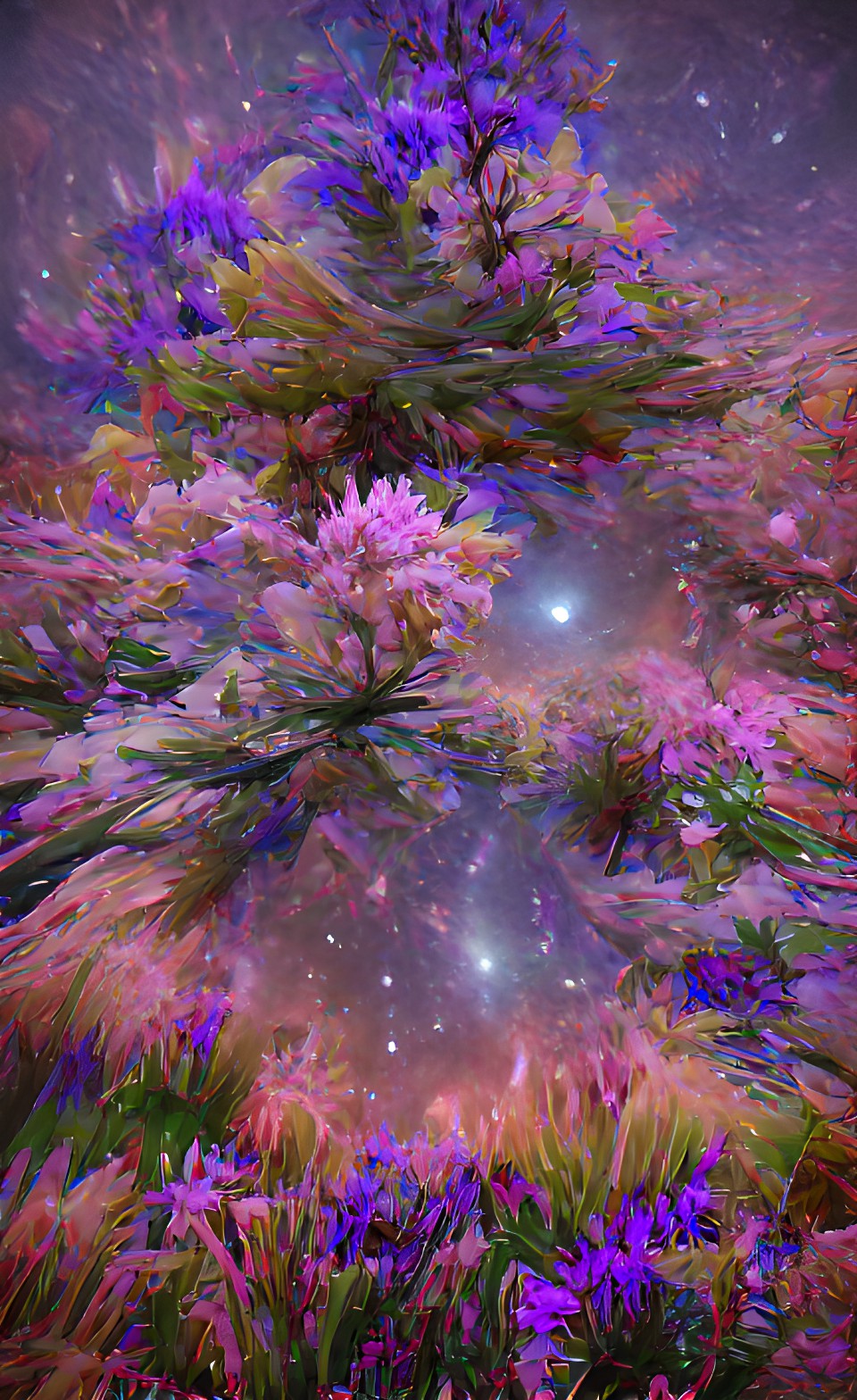 galaxy, flower, spectral, forest, 4k preview