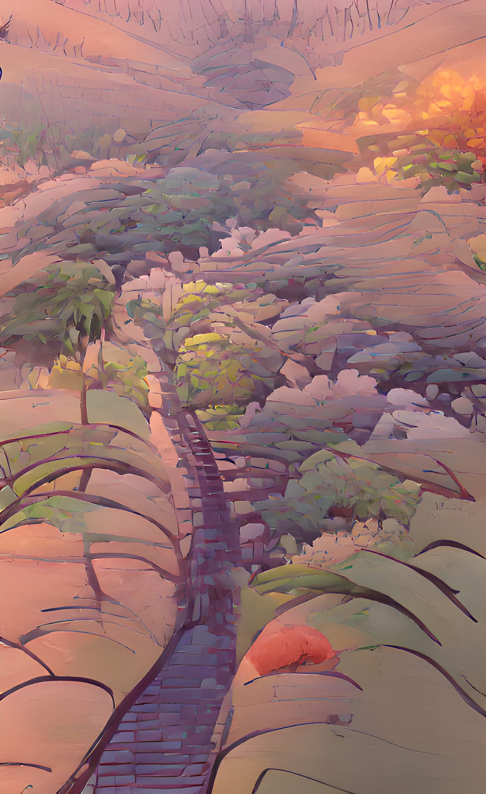 road to the verdant jungle of the eyeball at sunset preview