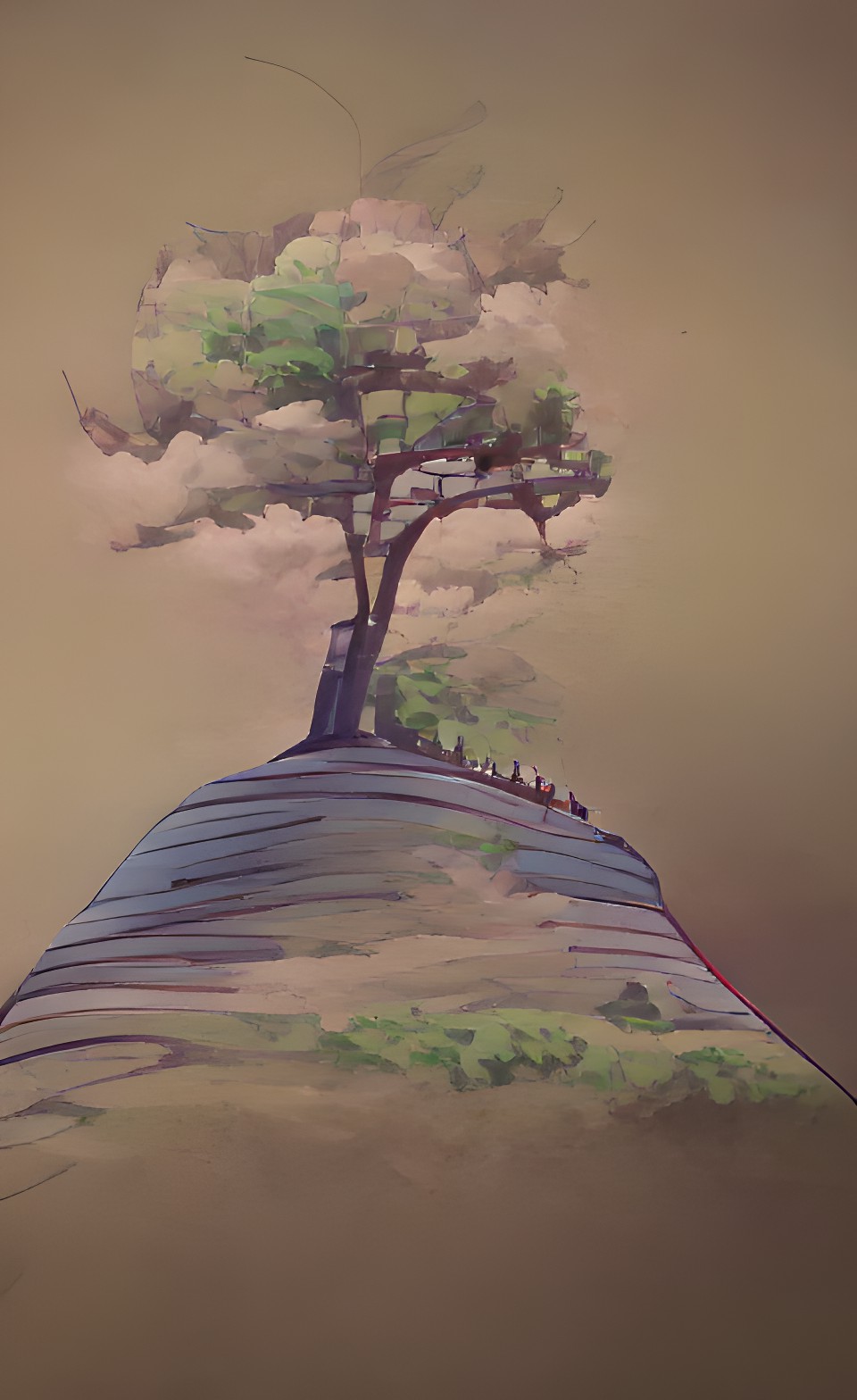 tree on a hill without drinking water preview