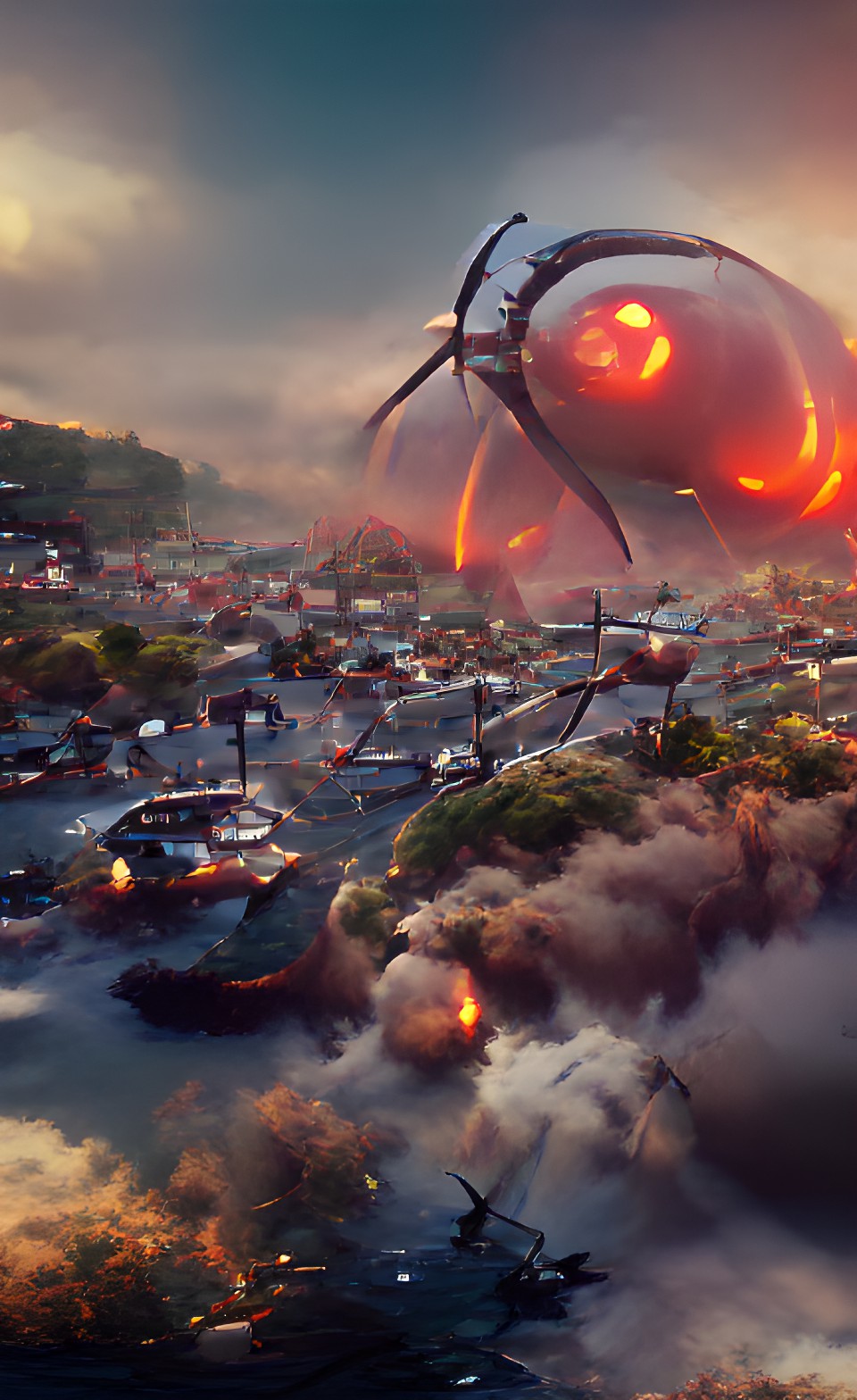 war of the worlds, sundown | artstation, cinema4d hd preview