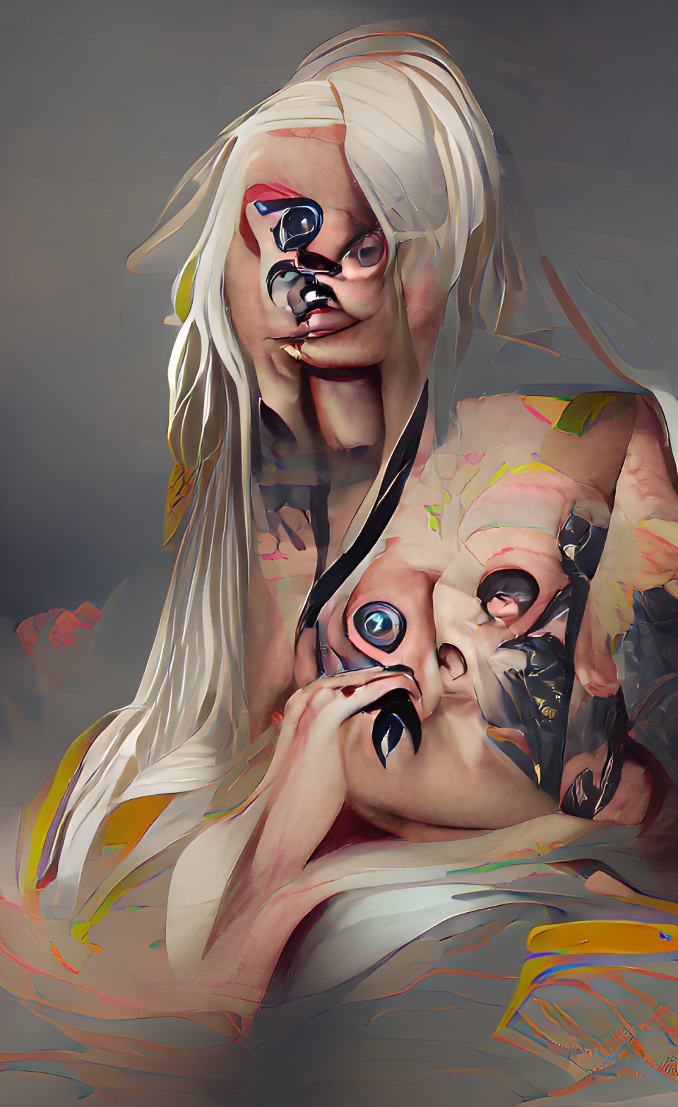 portrait, die antwoord, freaky black eyeballs, white skin | all the details hd preview