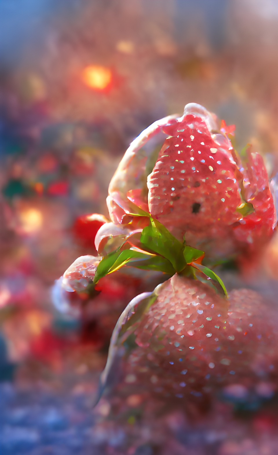 closeup strawberry blossom, bokeh soft focus, in heaven preview