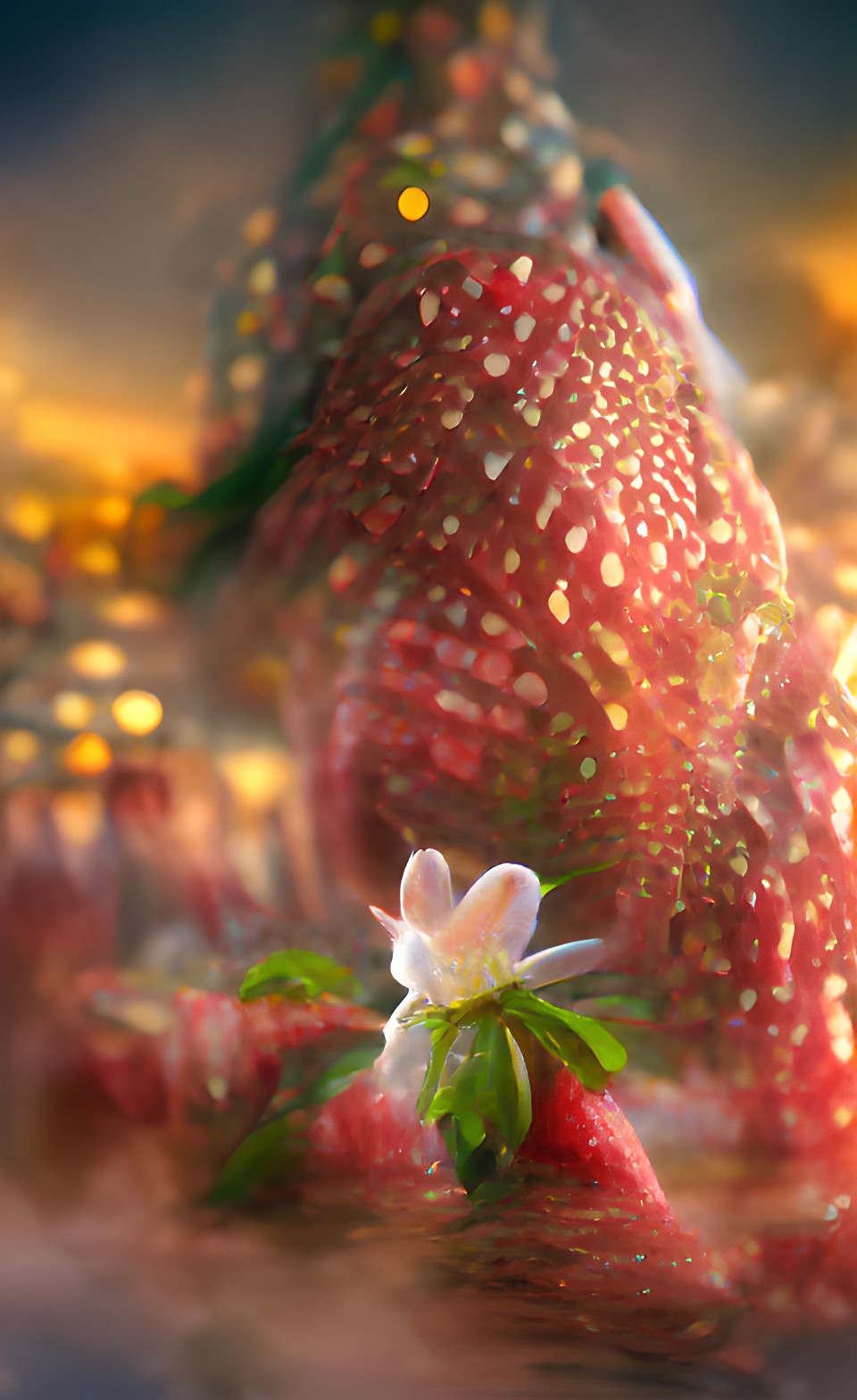 closeup strawberry blossom, bokeh soft focus, in heaven preview