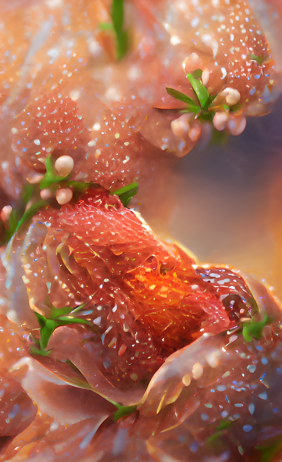 closeup strawberry blossom, bokeh soft focus, in heaven preview