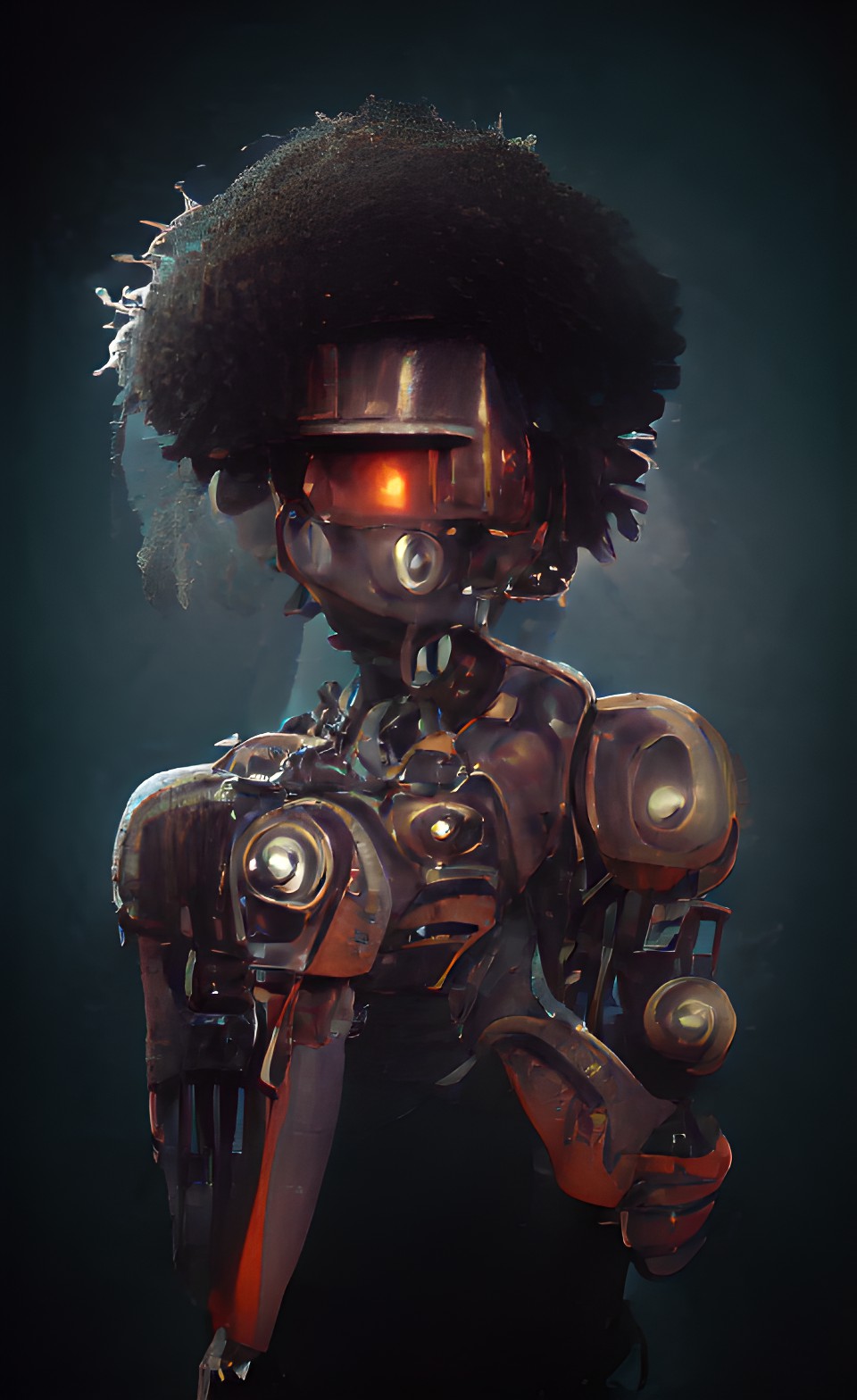 metal robot with an afro preview