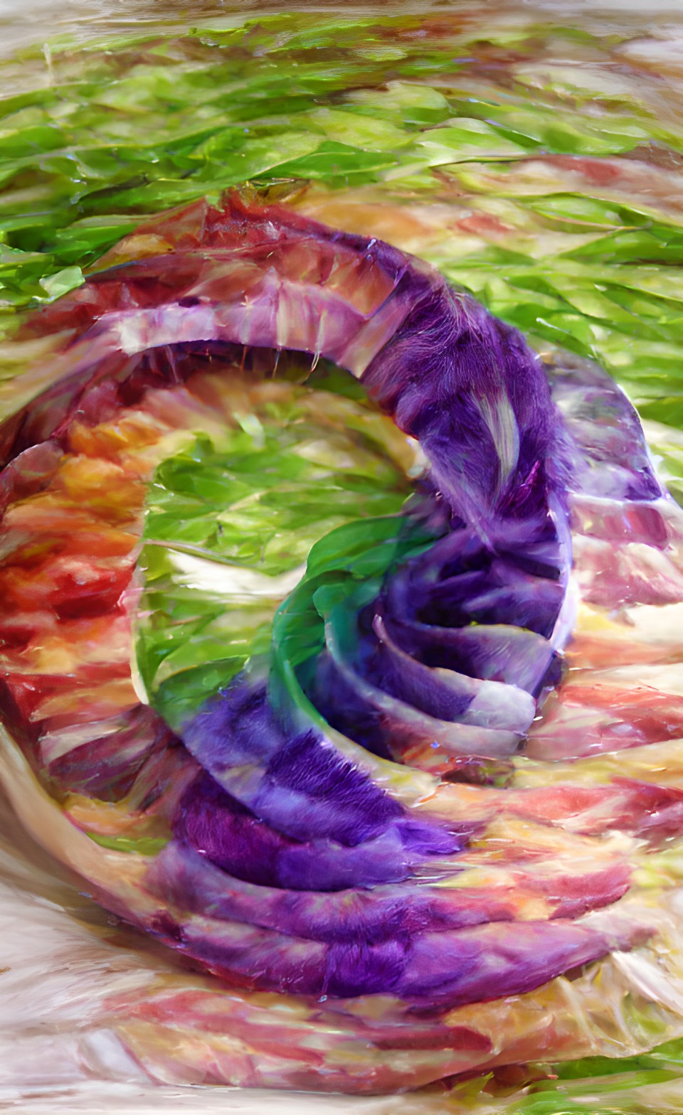 rainbow spiral color wheel, cool colors, warm colors, green, purple preview