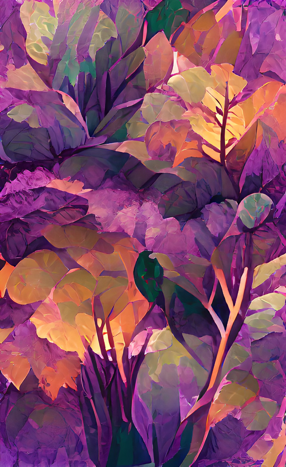 cool and warm colors, greens and purples preview