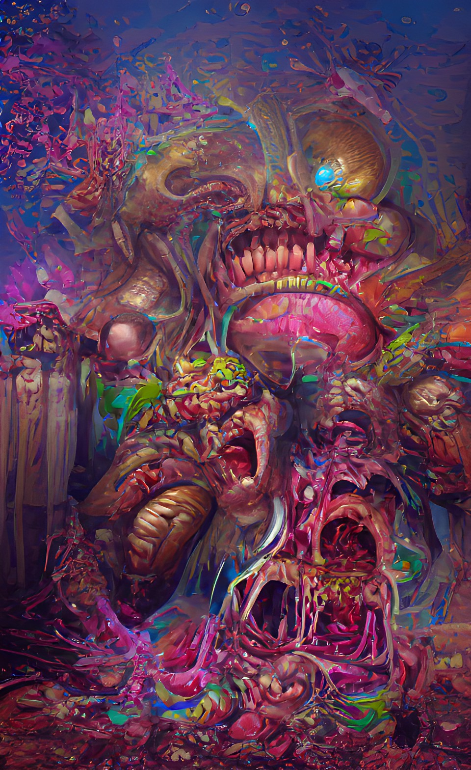 War Z - psychedelic nightmare portal terror screams spew gore human rot, all the detail preview