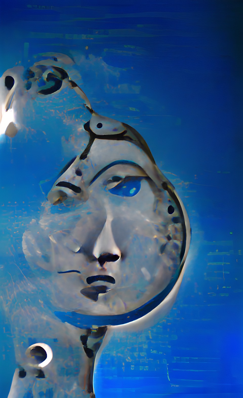 artemis lady wisdom face moon phases sky sea blue expanse preview