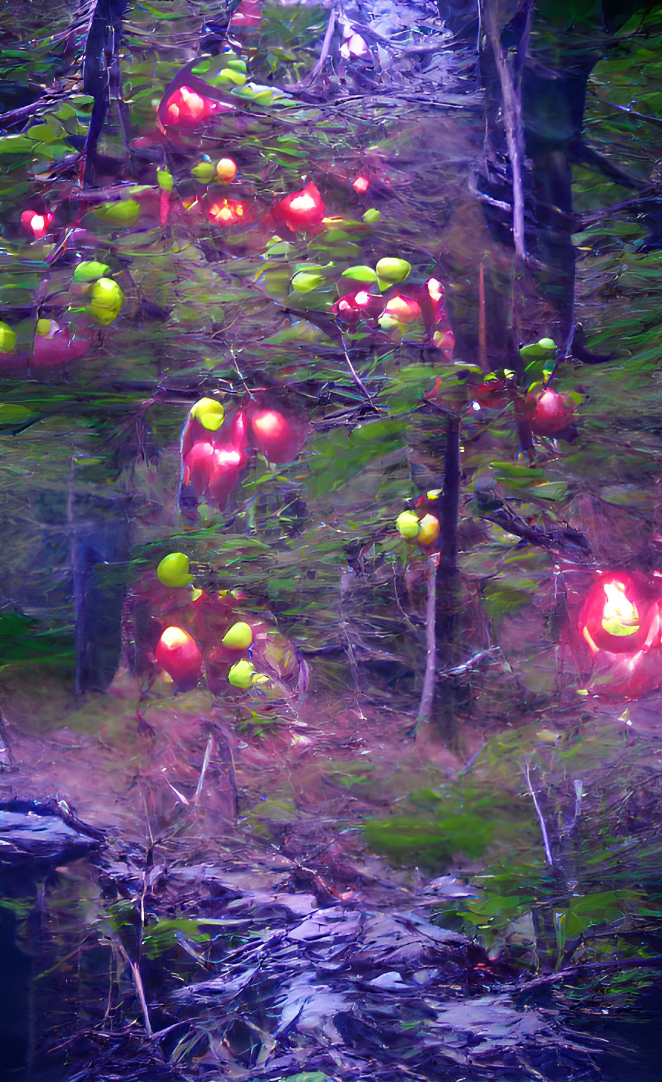 the apples are glowing deep in the forest preview