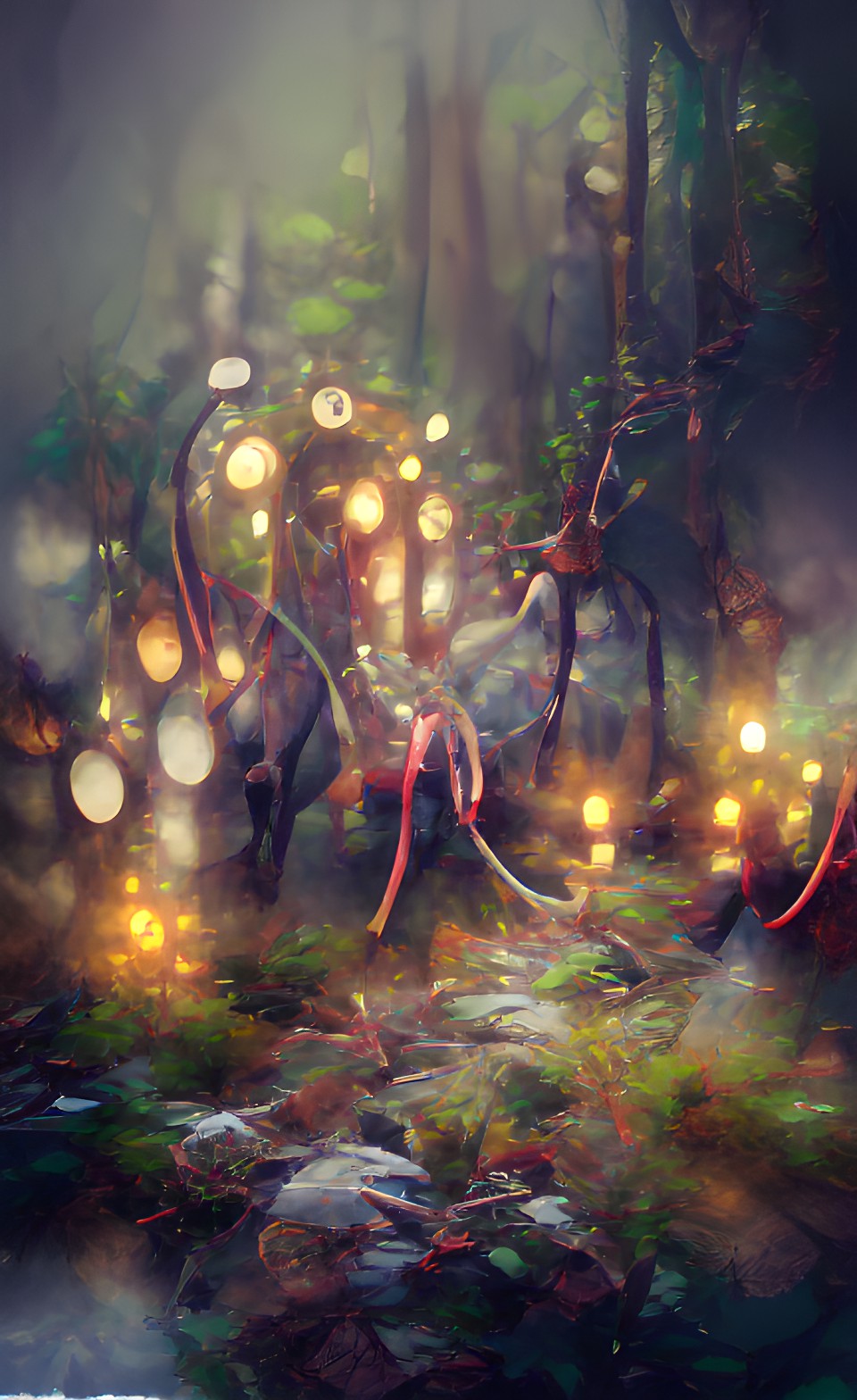 misty lovecraftian forest | bokeh | fairy lights preview