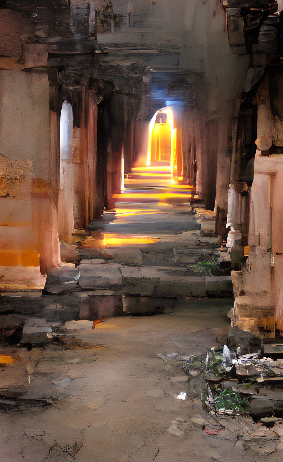 the forgotten corridors behind the busy ancient temple hold the glorious spark of god's light preview