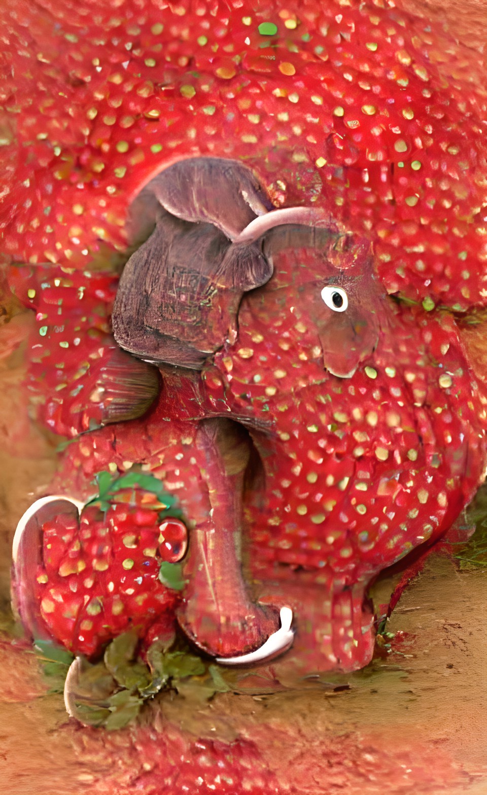 a strawberry elephant, an elephant made of strawberry, preview