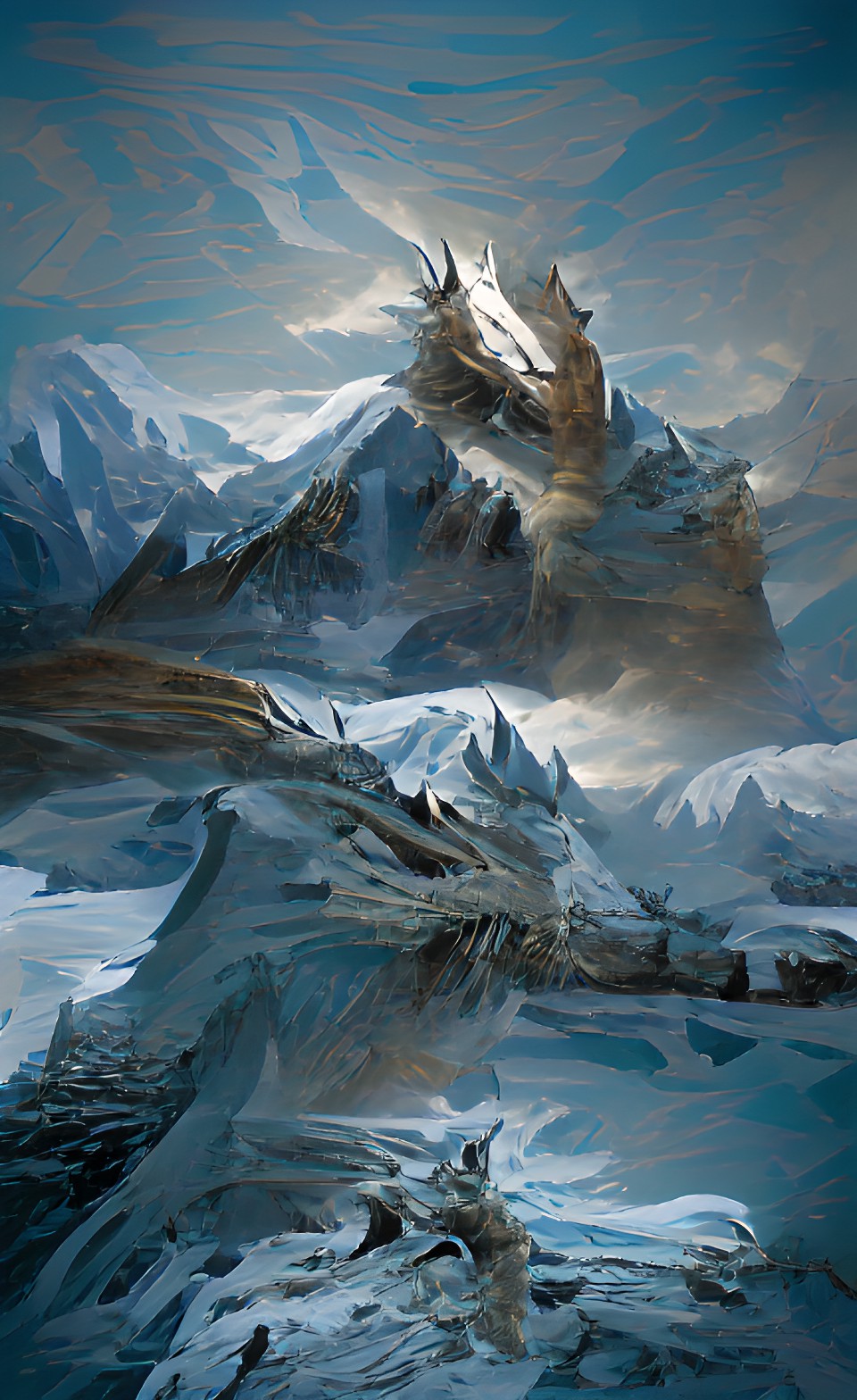 skyrim dragon and mountain of ice and snow preview