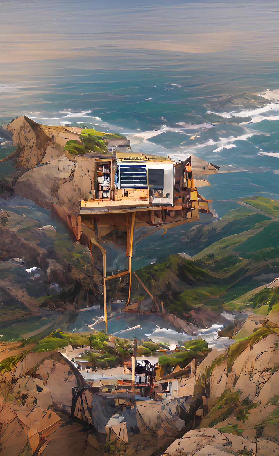 Research and develop - the lab in the side of a cliff overlooking the ocean preview