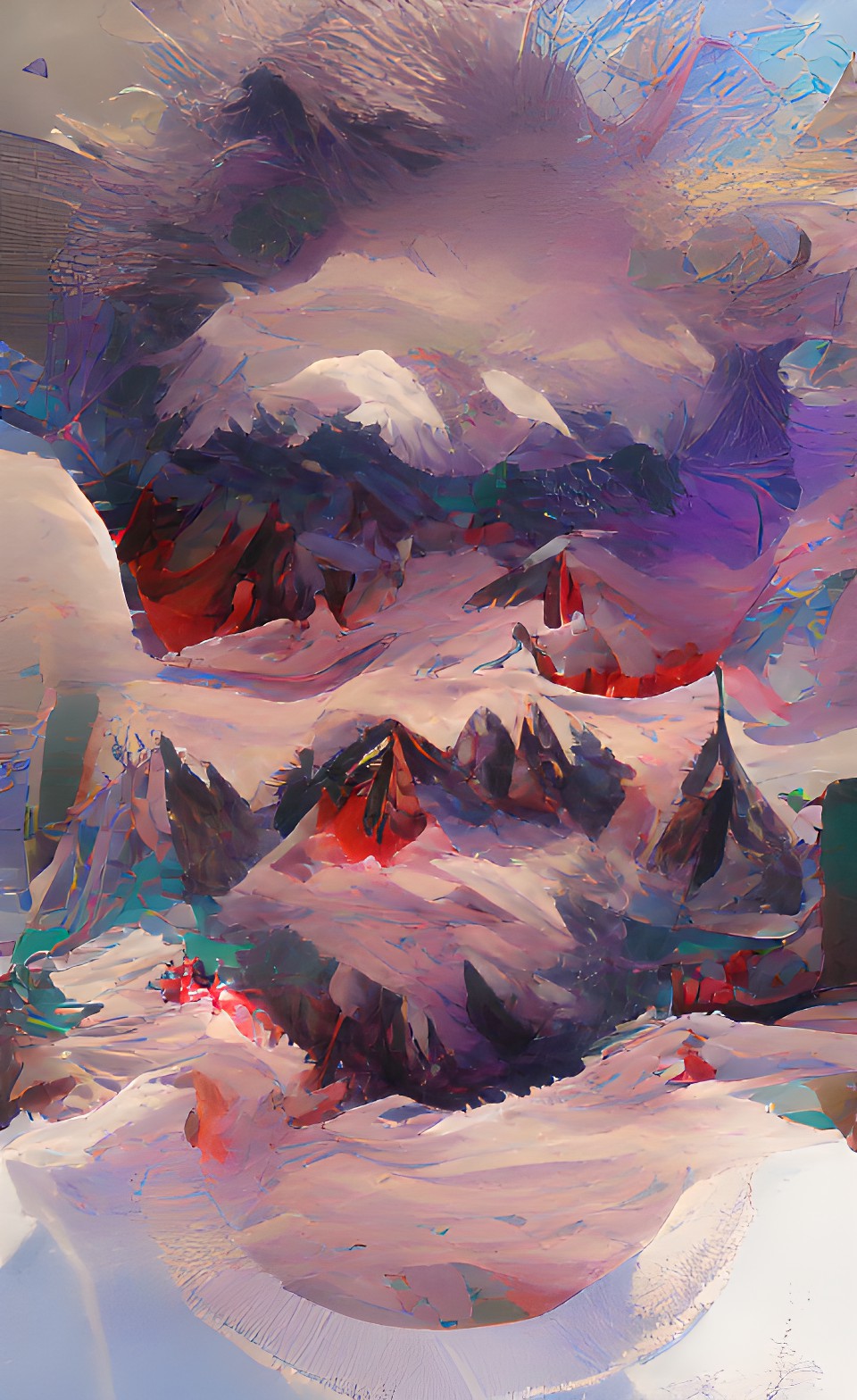 mountains with snow storm preview