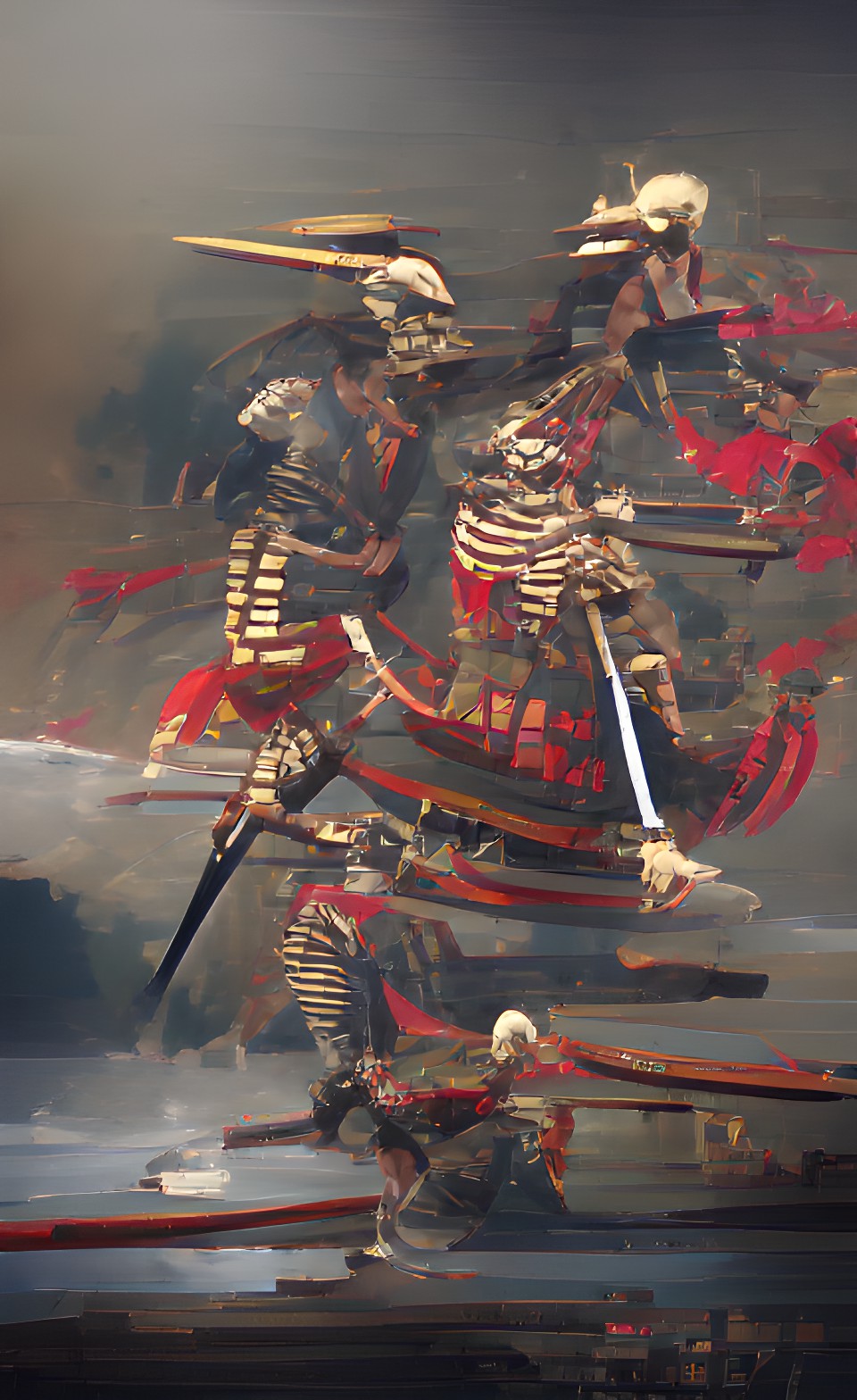 samurai fighting skeletons preview