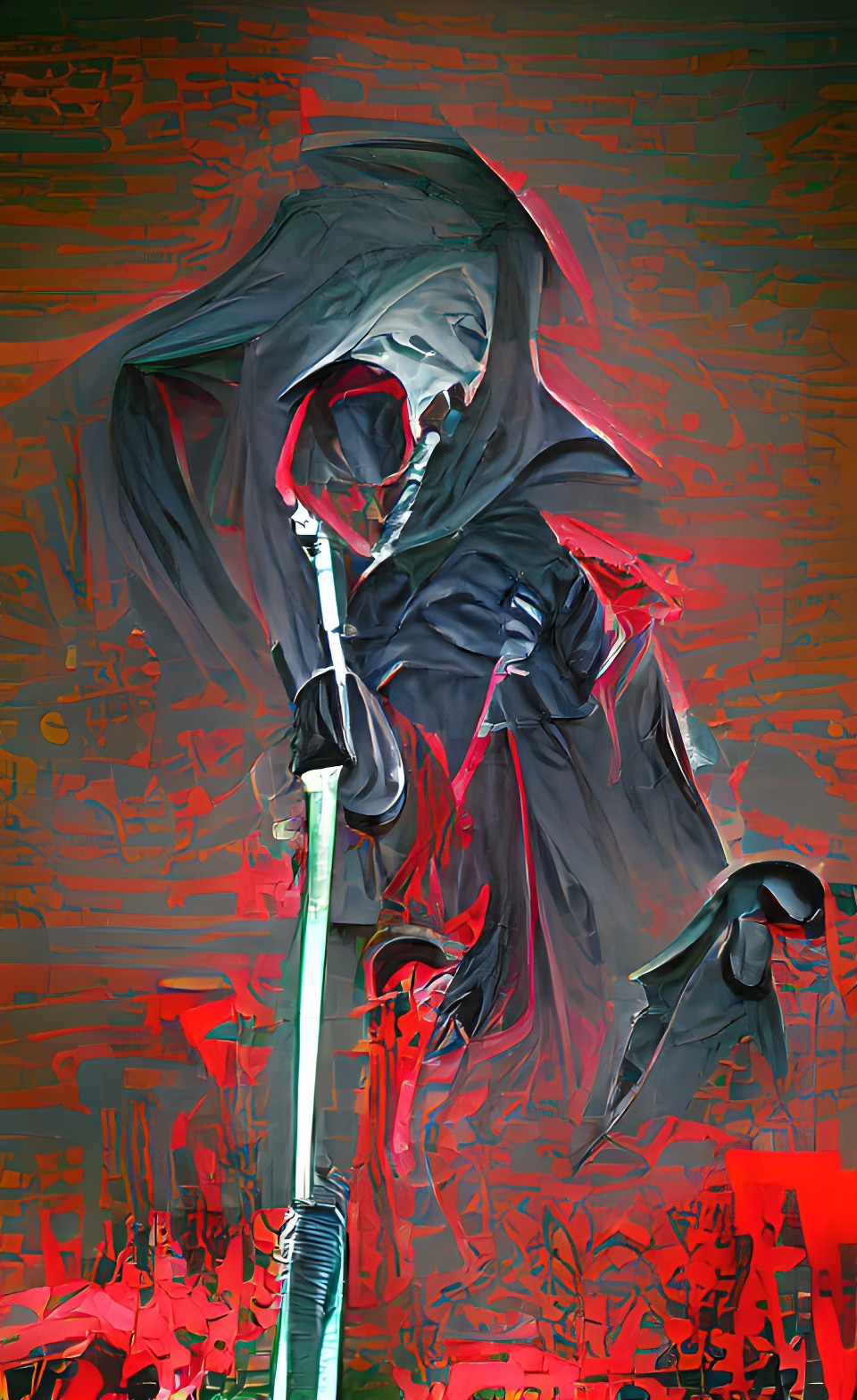 grim reaper with bloody scythe preview