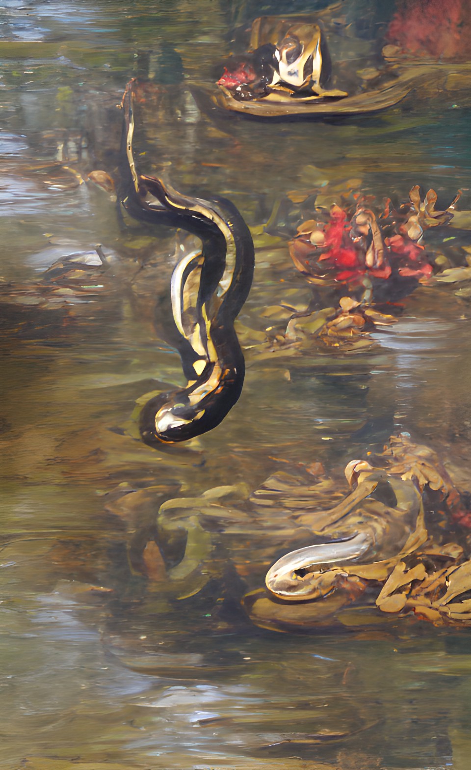 large snake on a pond preview