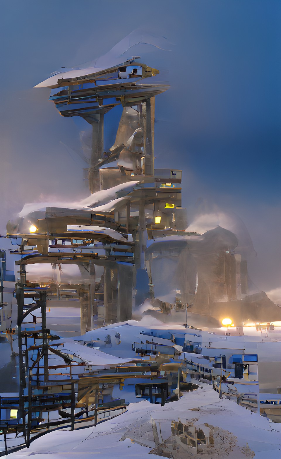 forerunner gas mining facility halo 2 in snow preview