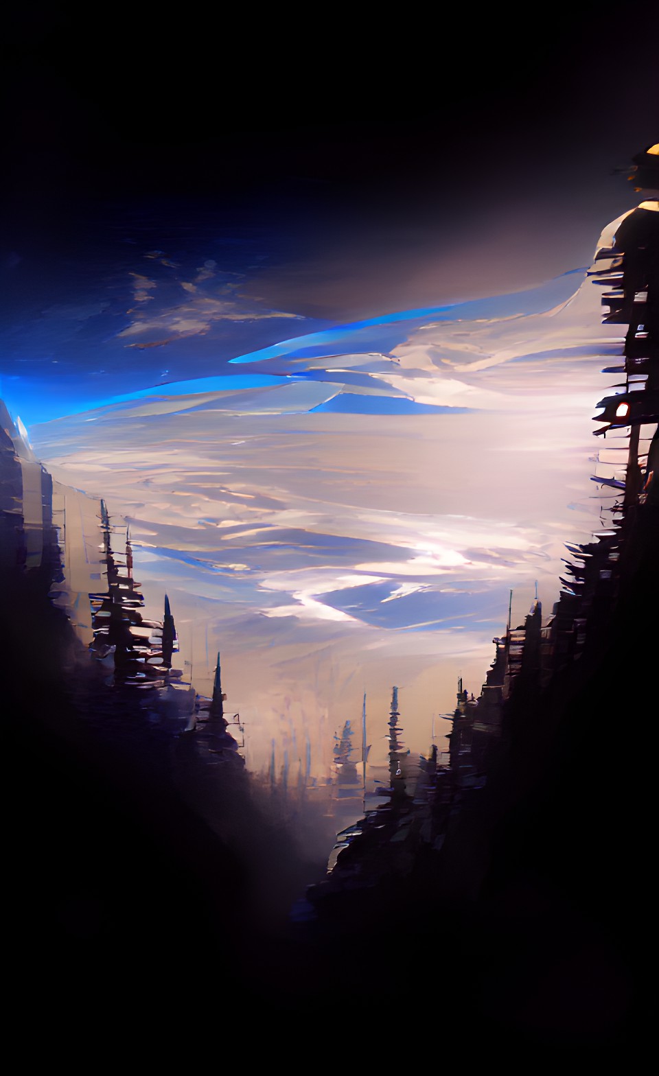 calm blue sky forest preview