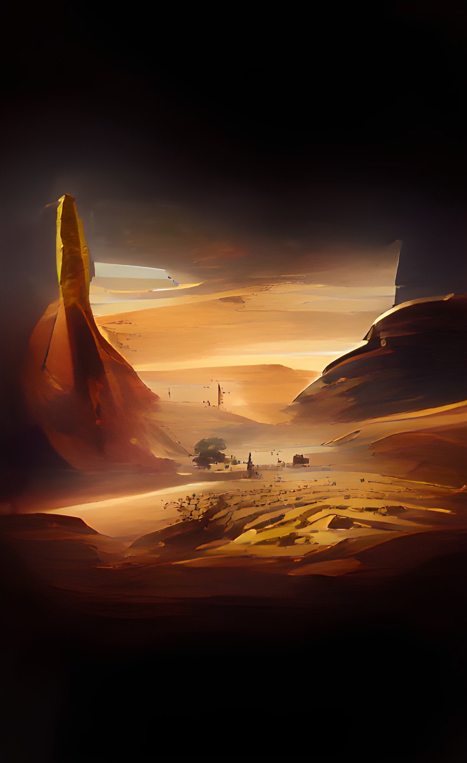 golden desert on green planet preview