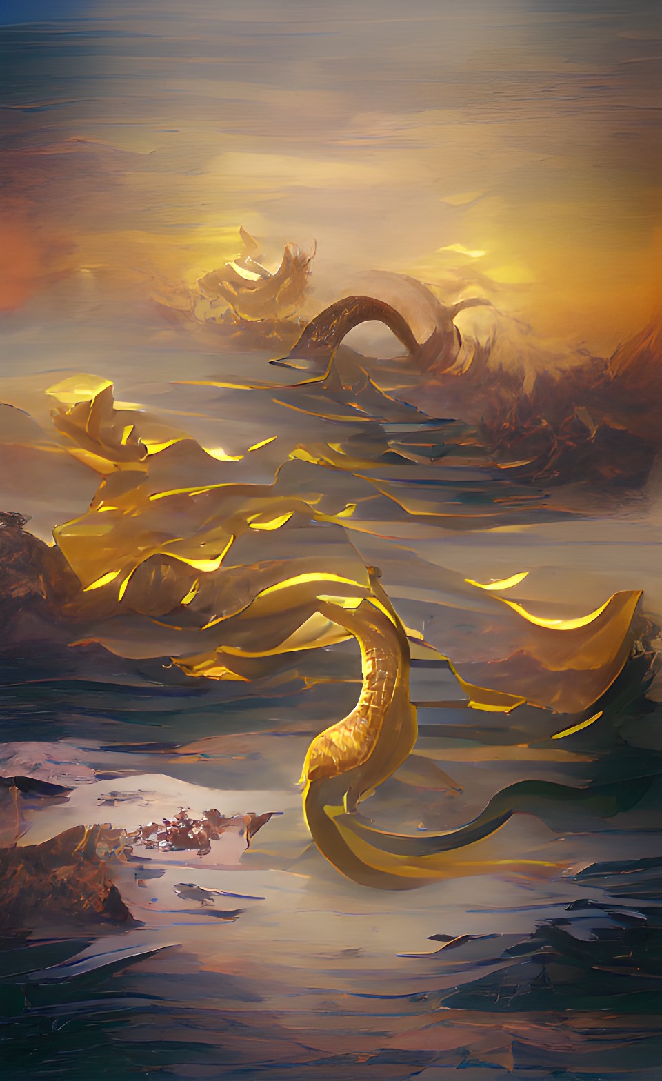 golden ocean with sea serpent preview